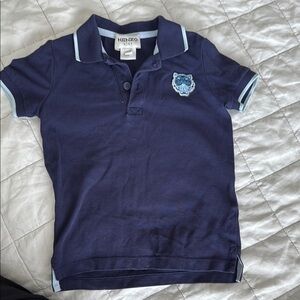 Kenzo Kids Dark Blue Polo with Light Blue Accents